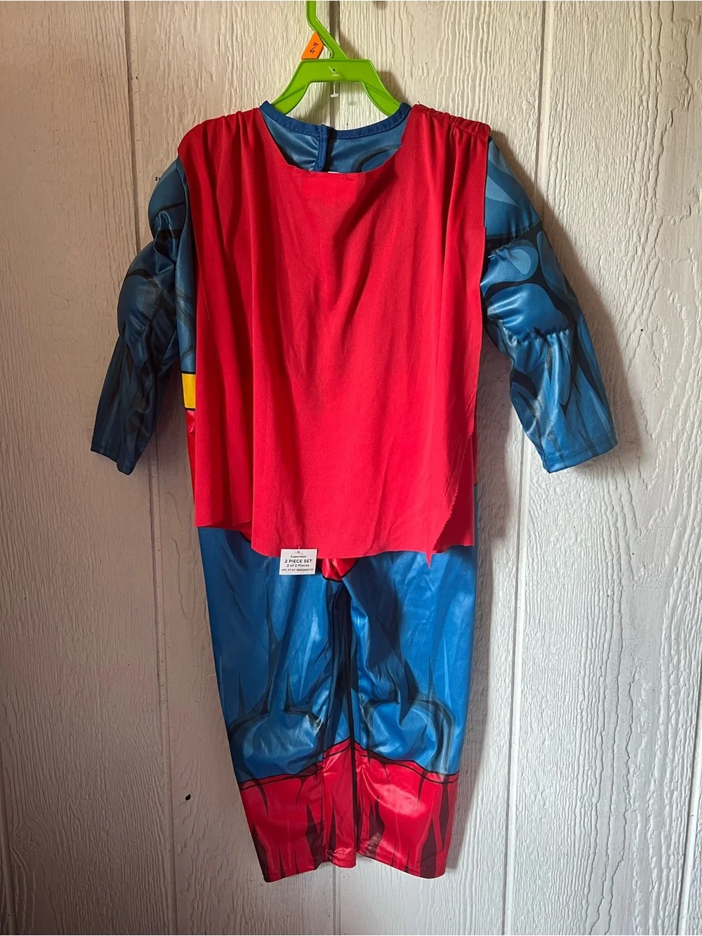 Blue and Red Superman-Style Kids Costume with Cape 3/4T